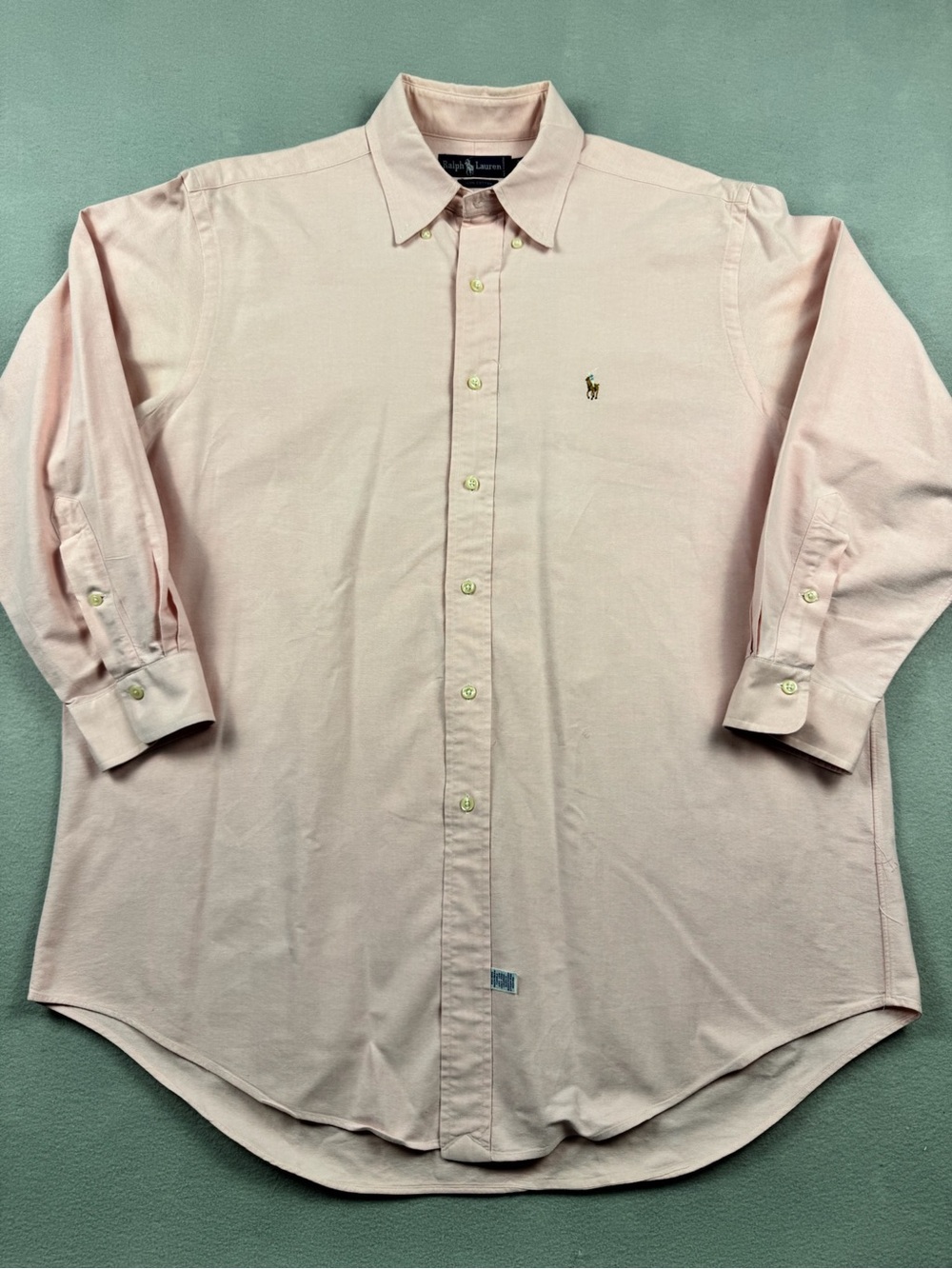 Ralph Lauren Shirt Mens 17 - 32 Pink Classic Fit Cotton Button Down Long Sleeve
